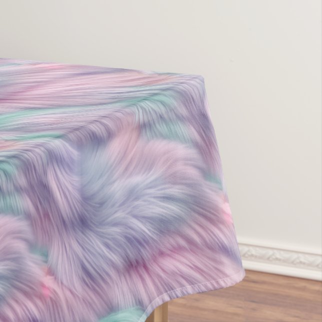 Pastel Rainbow Fur Tablecloth (In Situ)