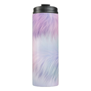 Pastel Rainbow Fur Thermal Tumbler