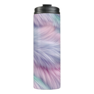 Pastel Rainbow Fur Thermal Tumbler