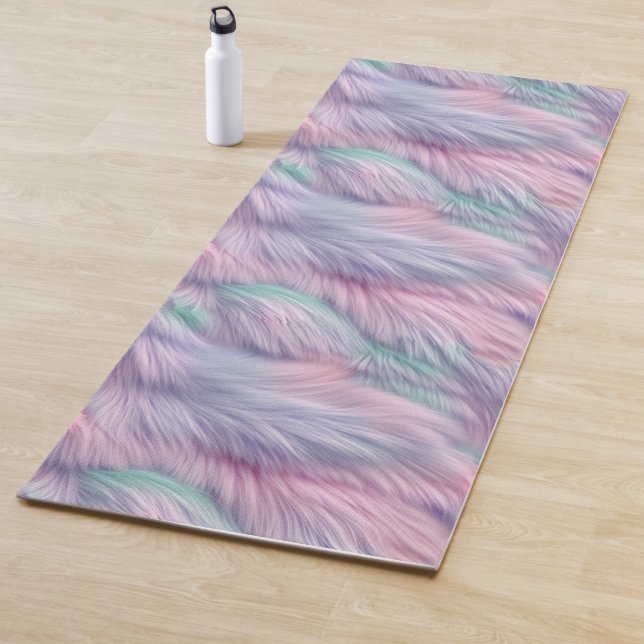 Pastel Rainbow Fur Yoga Mat (In Situ)