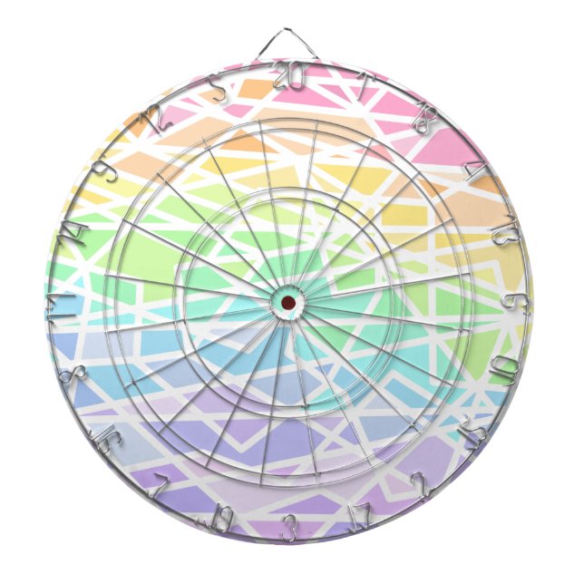 Pastel Rainbow Geometric Dartboard (Front)