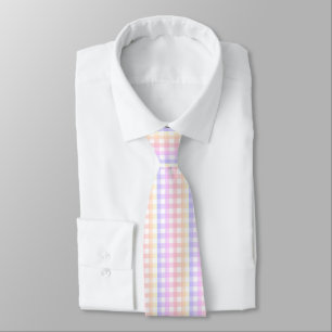 Pastel Rainbow Gingham  Tie