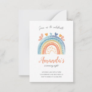 Pastel Rainbow Girl's Birthday Party Invitation