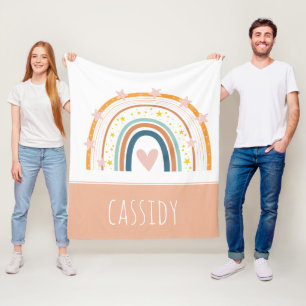 Pastel rainbow girls  fleece blanket