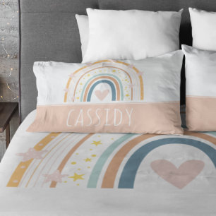 Pastel rainbow girls pillowcase