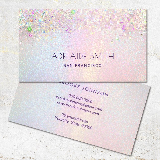 pastel rainbow glitter effect  business card (Creator Uploaded)