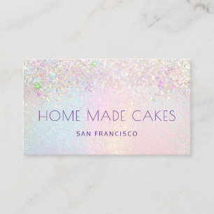 pastel rainbow glitter effect cakes business card