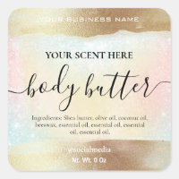 Pastel Rainbow Glitter Gold Body Butter