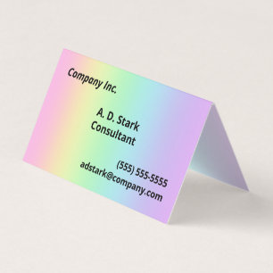 Pastel Rainbow Gradient Folded Business Cards