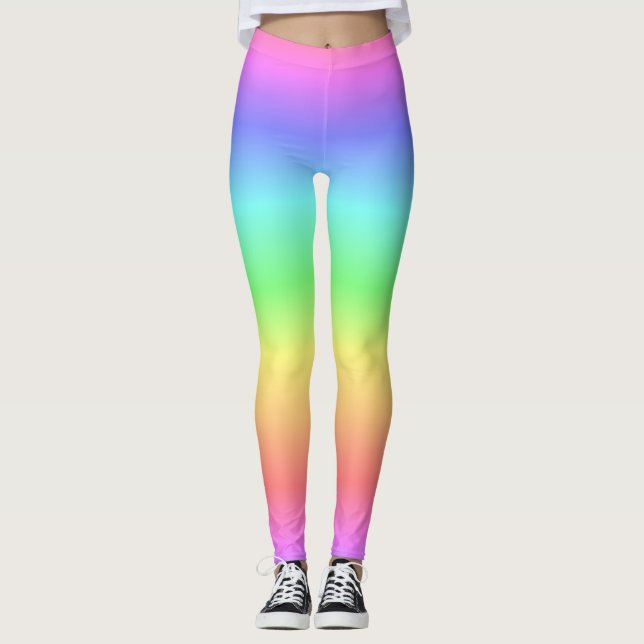 Pastel Rainbow Gradient Leggings (Front)