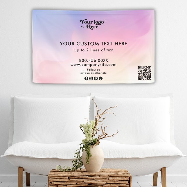 Pastel Rainbow Gradient Logo Event Display Vinyl  Banner (Creator Uploaded)