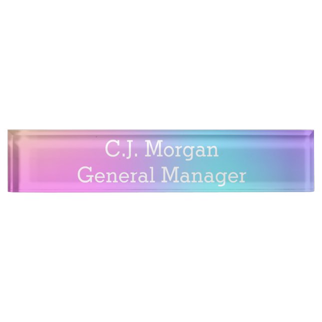 Pastel Rainbow Gradient Nameplate (Front)