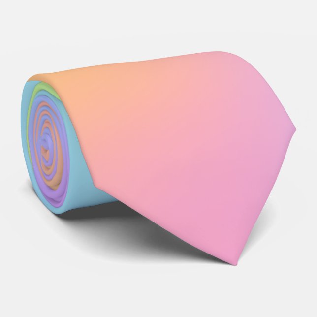 Pastel Rainbow Gradient Neck Tie (Rolled)