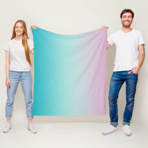 Pastel Rainbow Gradient Ombre Fleece Blanket