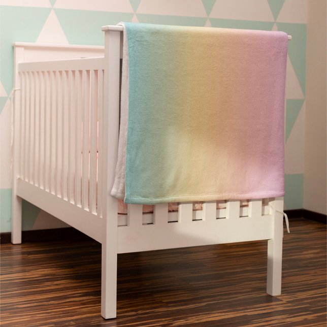 Pastel Rainbow Gradient Ombre Fleece Blanket (Creator Uploaded)