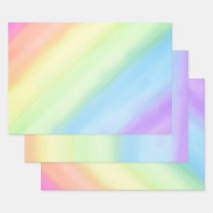 Pastel Rainbow Gradient Ombré Wrapping Paper Sheet