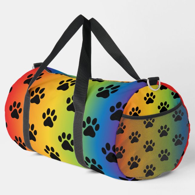 Pastel Rainbow Gradient Paw Print Bag (Right Corner)