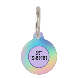 Pastel Rainbow Gradient Pet ID Tag