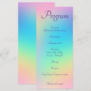 Pastel Rainbow Gradient Wedding Program