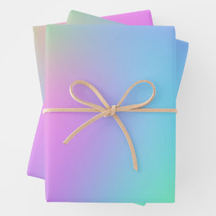 Pastel Rainbow Gradient Wrapping Paper Sheet