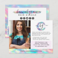 Pastel Rainbow Hair Nails Business Marketing Photo