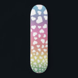 Pastel Rainbow Hearts For her Skateboard<br><div class="desc">This design may be personalised by choosing the customise option to add text or make other changes. If this product has the option to transfer the design to another item, please make sure to adjust the design to fit if needed. Contact me at colorflowcreations@gmail.com if you wish to have this...</div>