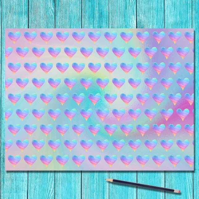 Pastel Rainbow Hearts Pattern Decoupage Tissue Paper (Creator Uploaded)