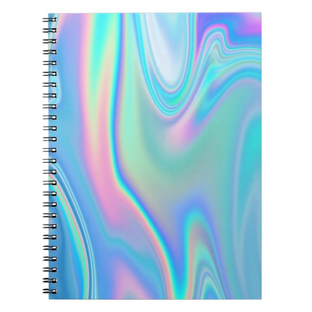 Pastel Rainbow Holograph Abstract Notebook (Front)