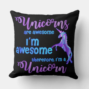 Pastel Rainbow I'm A Unicorn Cushion