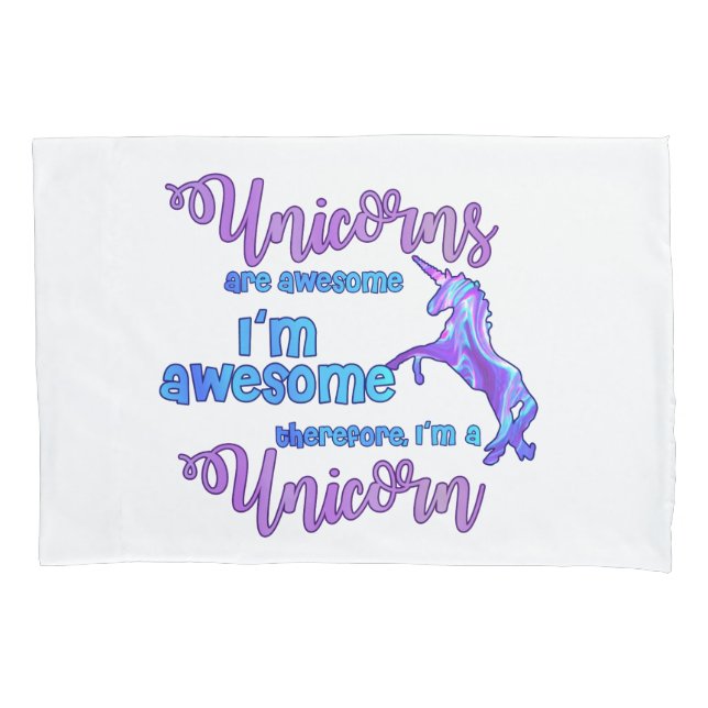 Pastel Rainbow I'm A Unicorn Pillowcase (Front-Left)