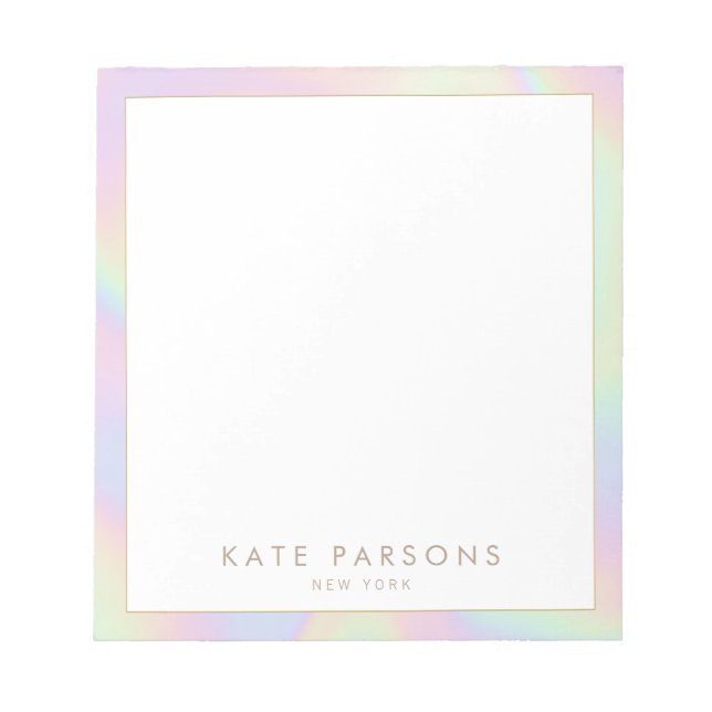 Pastel Rainbow Iridescent Notepad (Front)