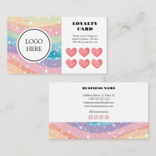 Pastel Rainbow Kawaii Loyalty Card