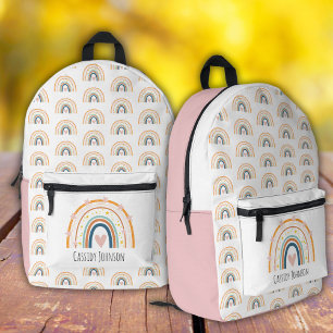 Pastel rainbow kids printed backpack