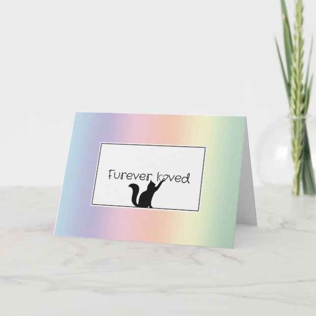 Pastel Rainbow Kitty Pet Loss Sympathy  Card (Front)