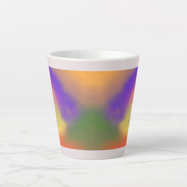 "Pastel Rainbow Latte Mug – Colourful and Stylish  (Front)