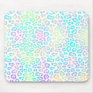 Pastel Rainbow Leopard Pattern Mouse Pad