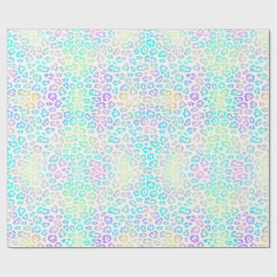 Pastel Rainbow Leopard Pattern Wrapping Paper