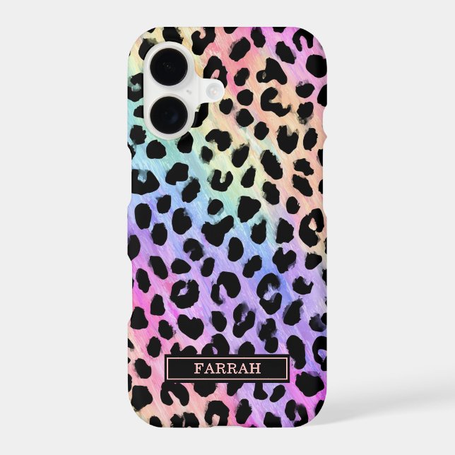 Pastel Rainbow Leopard Print Monogrammed (Back)