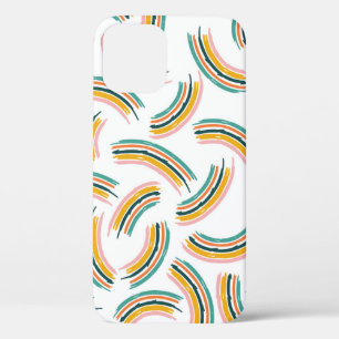 Pastel Rainbow Lines: Vintage Seamless iPhone 12 Case
