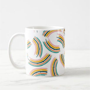 Pastel Rainbow Lines: Vintage Seamless Coffee Mug