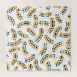 Pastel Rainbow Lines: Vintage Seamless Jigsaw Puzzle
