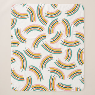 Pastel Rainbow Lines: Vintage Seamless Sherpa Blanket