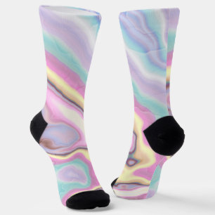 Pastel Rainbow Marble Dreamscape Socks