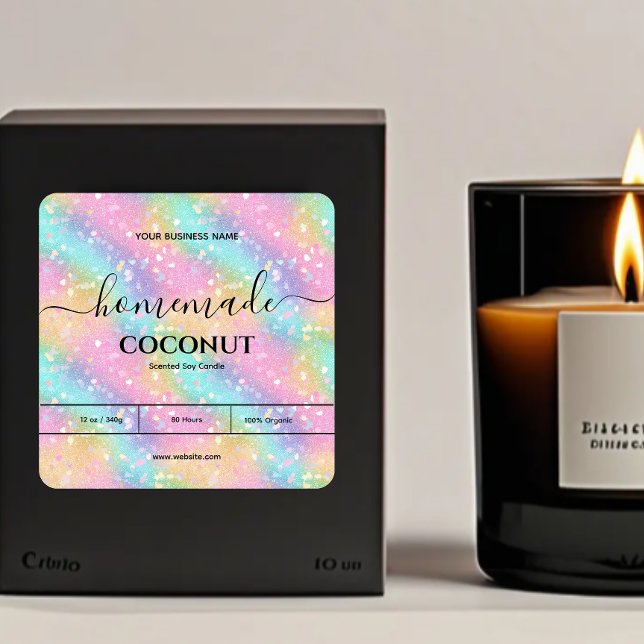  Pastel rainbow marble homemade candle labels (Creator Uploaded)