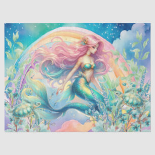 Pastel Rainbow & Mermaid Decoupage Tissue Paper