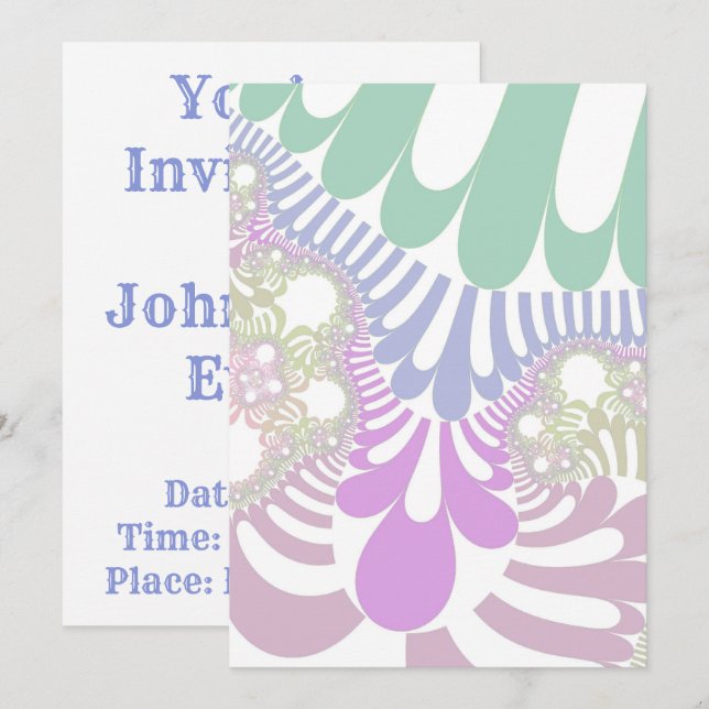 Pastel Rainbow Mod Invitation (Front/Back)