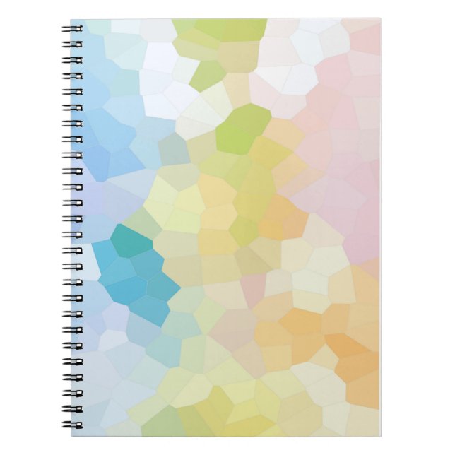 Pastel Rainbow Mosaic Abstract Art Notebook (Front)