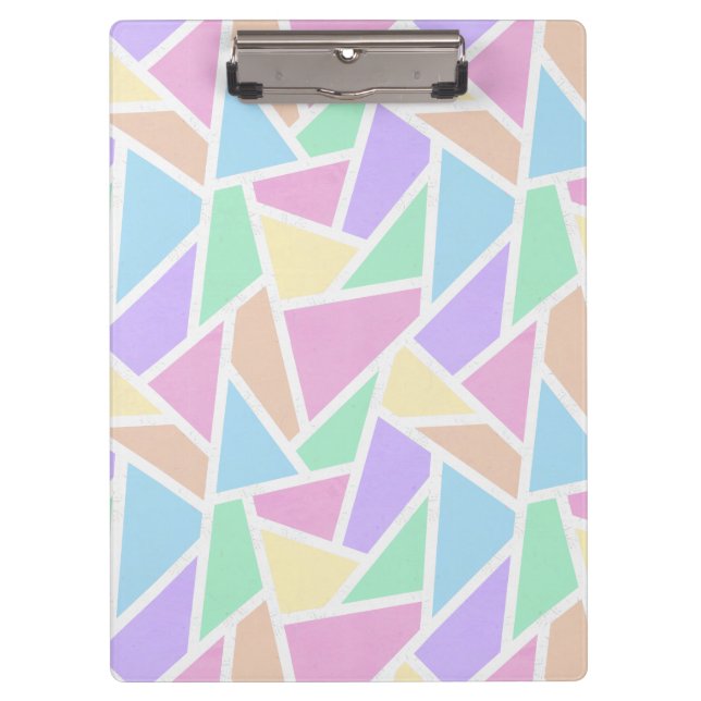 Pastel rainbow mosaic pattern clipboard (Front)