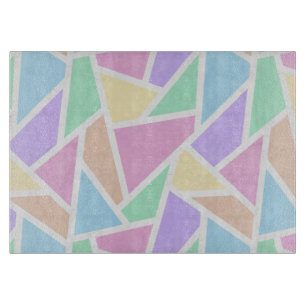 Pastel rainbow mosaic pattern cutting board