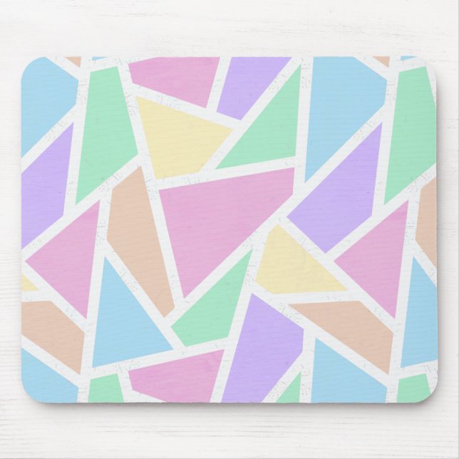 Pastel rainbow mosaic pattern mouse pad (Front)